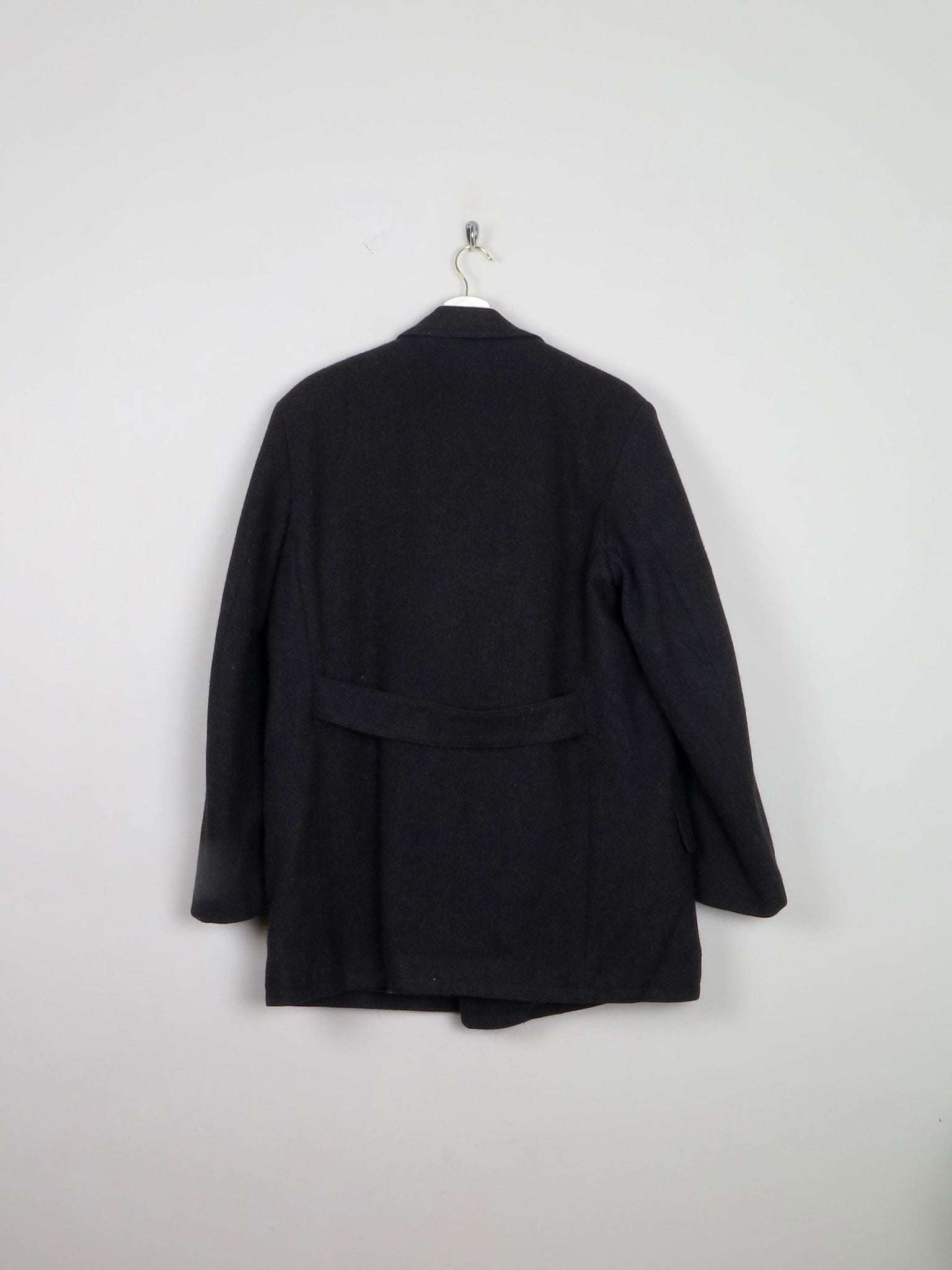 Men's Charcoal Grey Wool Vintage Short Vintage Coat 42" - The Harlequin