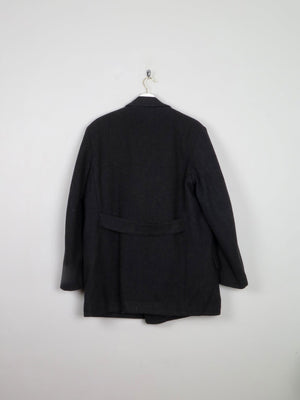 Men's Charcoal Grey Wool Vintage Short Vintage Coat 42" - The Harlequin