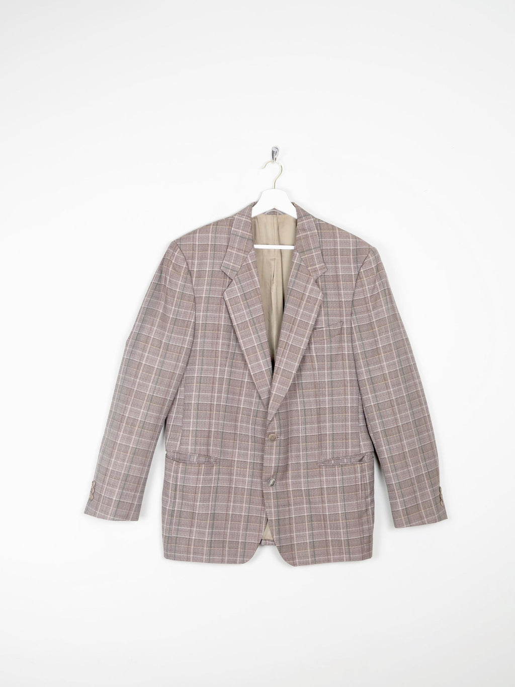 Men's Check Taupe Vintage Jacket 42" - The Harlequin