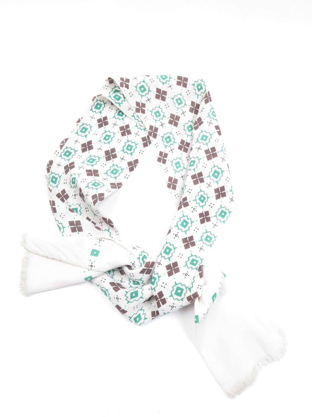 Men’s Cream, Brown & Green Scarf - The Harlequin