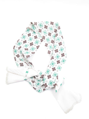 Men’s Cream, Brown & Green Scarf - The Harlequin