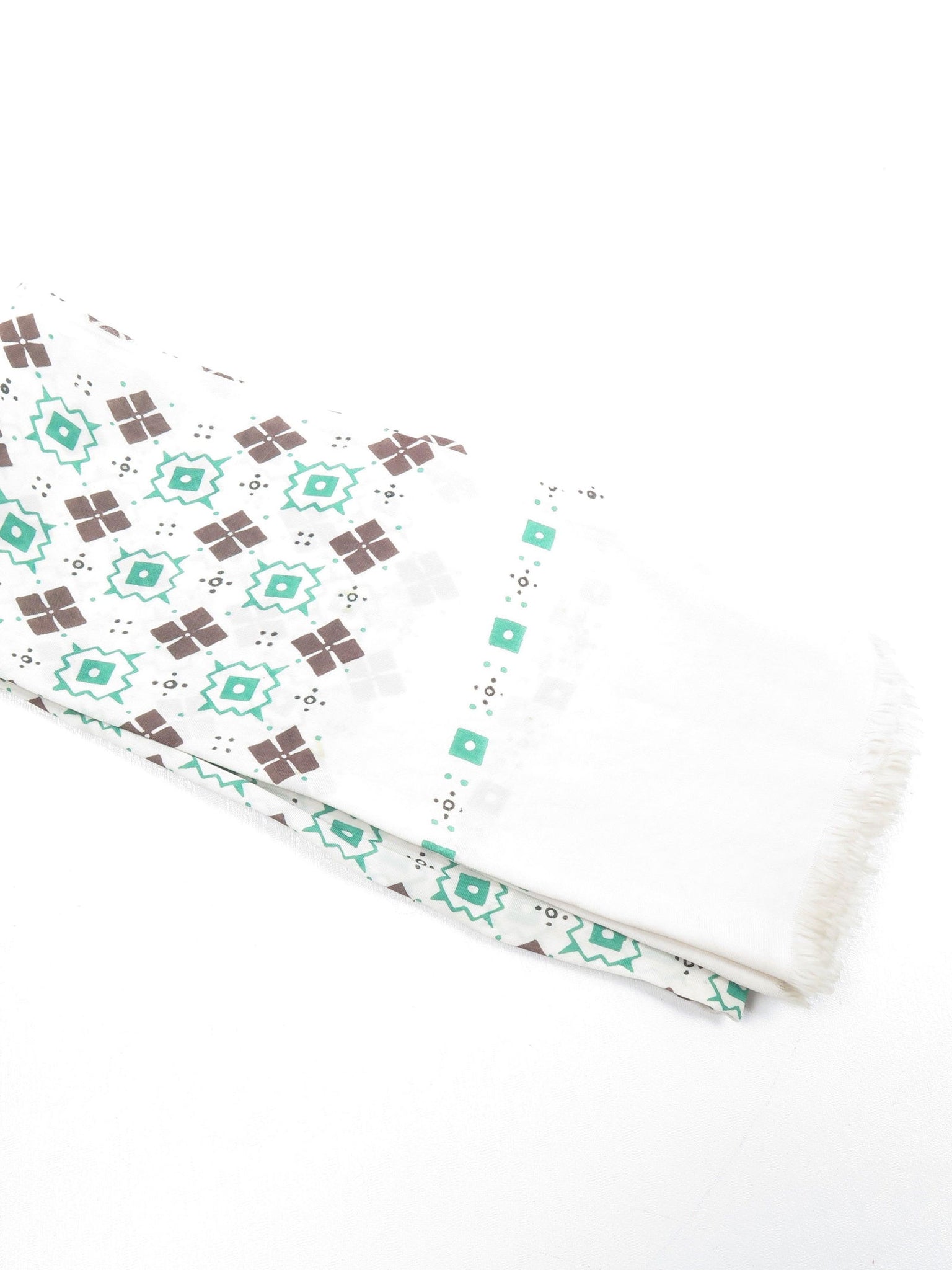 Men’s Cream, Brown & Green Scarf - The Harlequin
