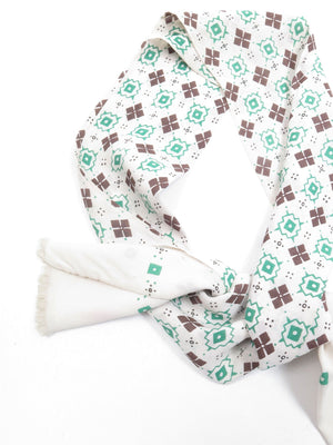 Men’s Cream, Brown & Green Scarf - The Harlequin