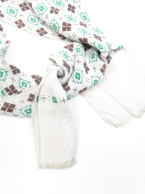Men’s Cream, Brown & Green Scarf - The Harlequin