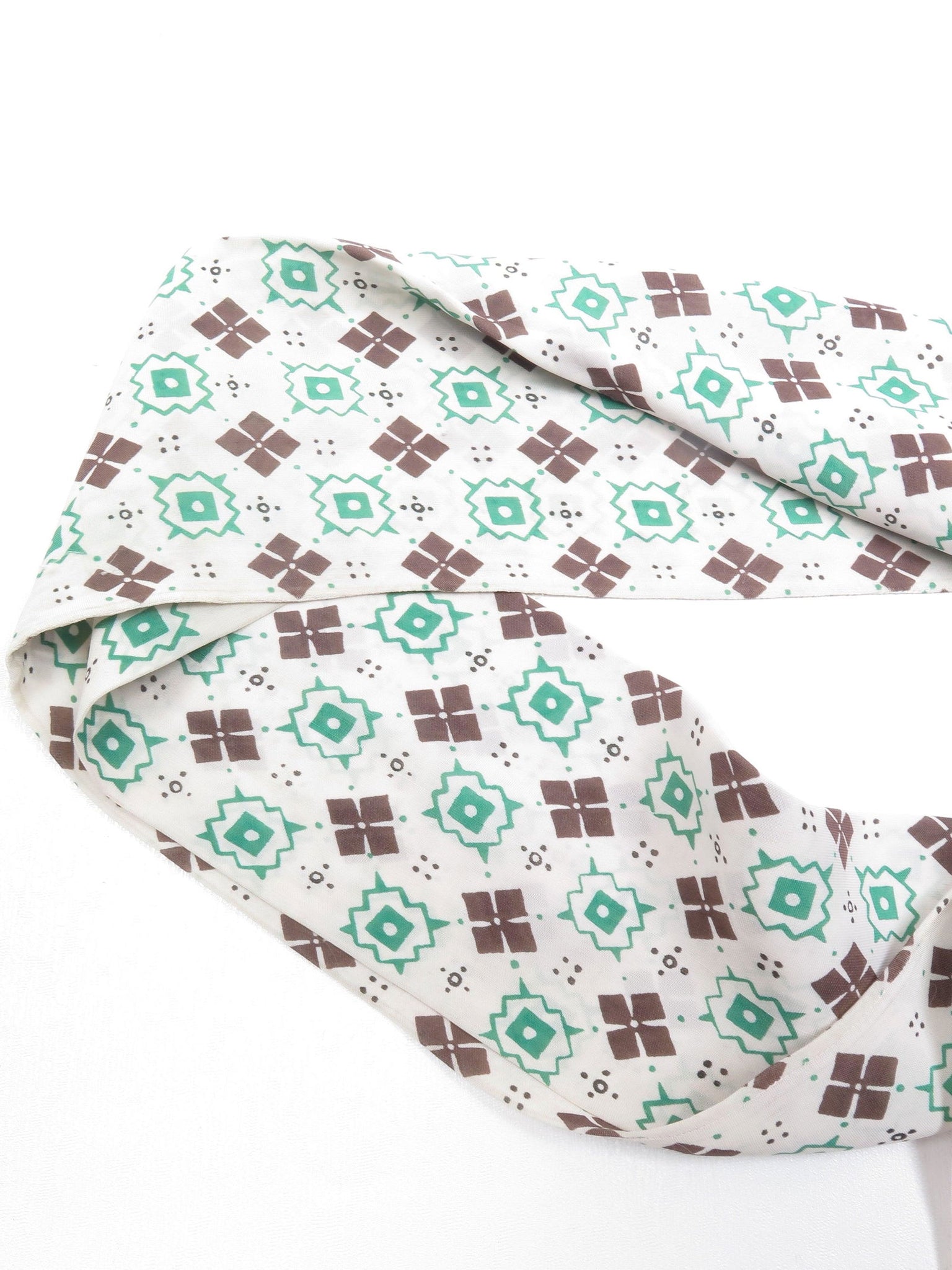 Men’s Cream, Brown & Green Scarf - The Harlequin