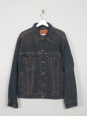 Men's Dark Blue Vintage Denim Jacket M - The Harlequin