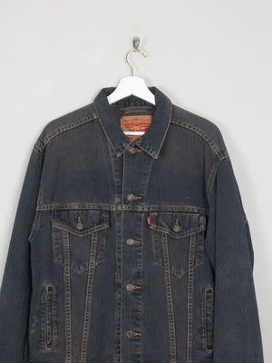 Men's Dark Blue Vintage Denim Jacket M - The Harlequin