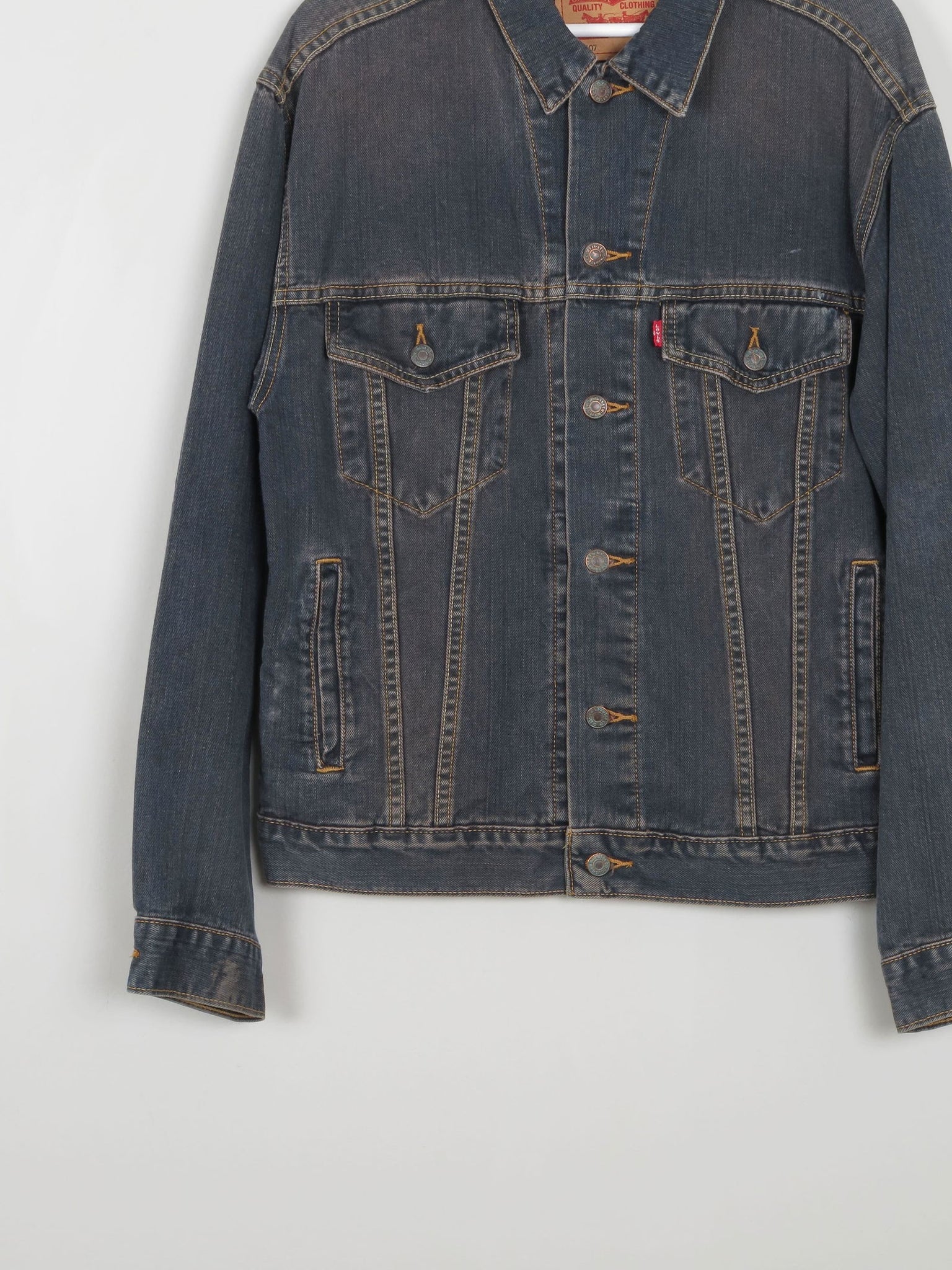 Men's Dark Blue Vintage Denim Jacket M - The Harlequin