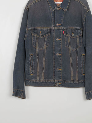 Men's Dark Blue Vintage Denim Jacket M - The Harlequin