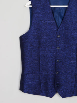 Men's Electric Blue Lurex Waistcoat 38/40 S/M - The Harlequin