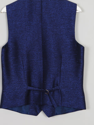 Men's Electric Blue Lurex Waistcoat 38/40 S/M - The Harlequin