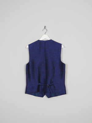 Men's Electric Blue Lurex Waistcoat 38/40 S/M - The Harlequin