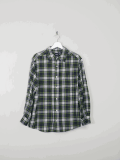 Men's Flannel Shirt Green M - The Harlequin