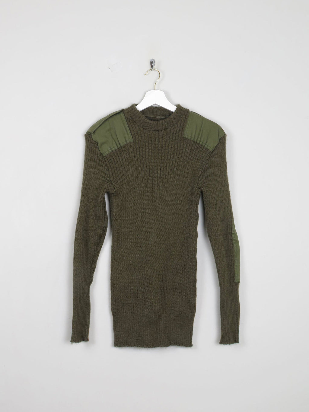 Men's Green Vintage Army Jumper S/M - The Harlequin