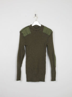 Men's Green Vintage Army Jumper S/M - The Harlequin