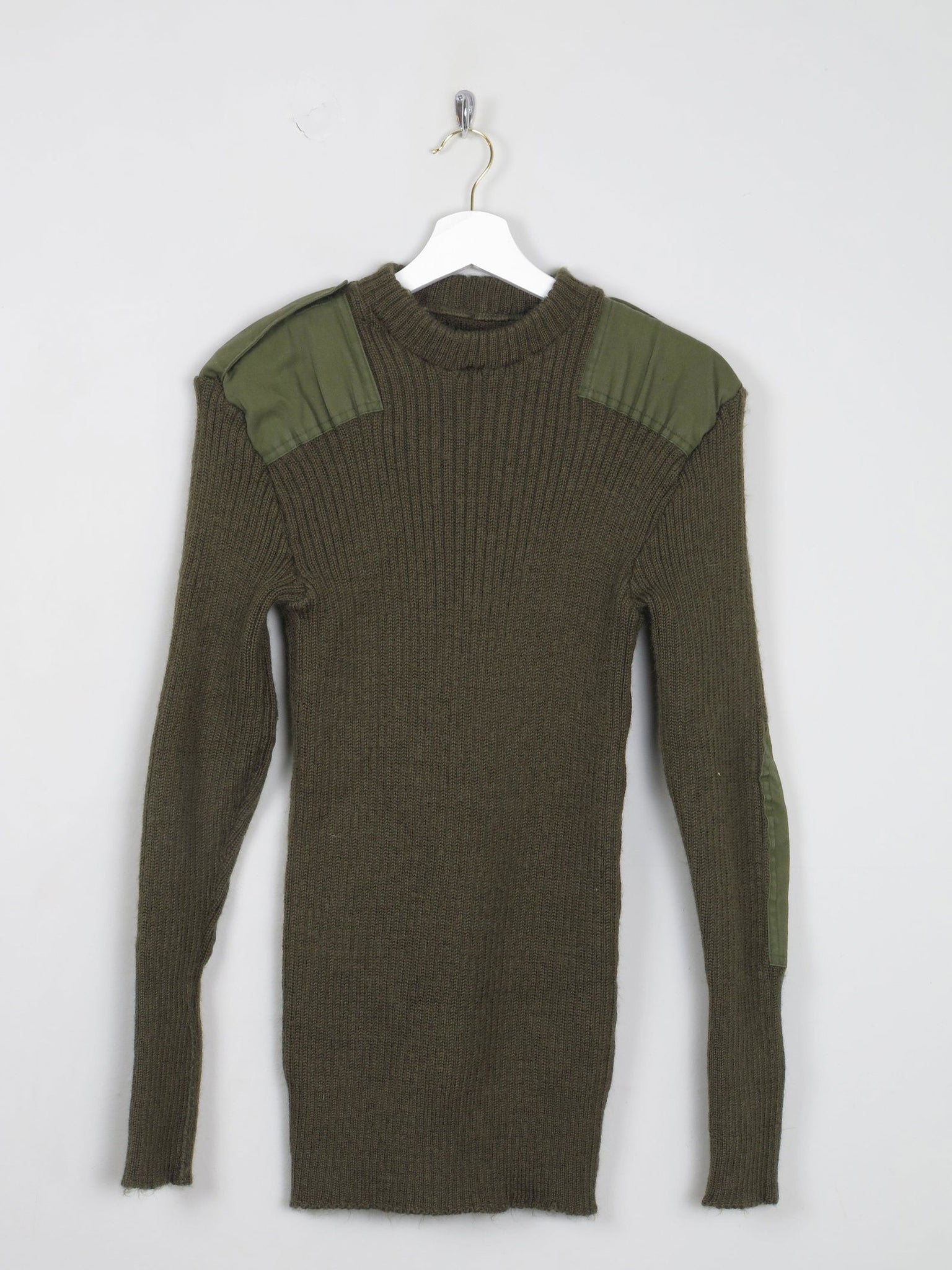 Men's Green Vintage Army Jumper S/M - The Harlequin