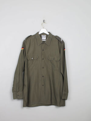 Men's Green Vintage Army Shirt L/XL - The Harlequin