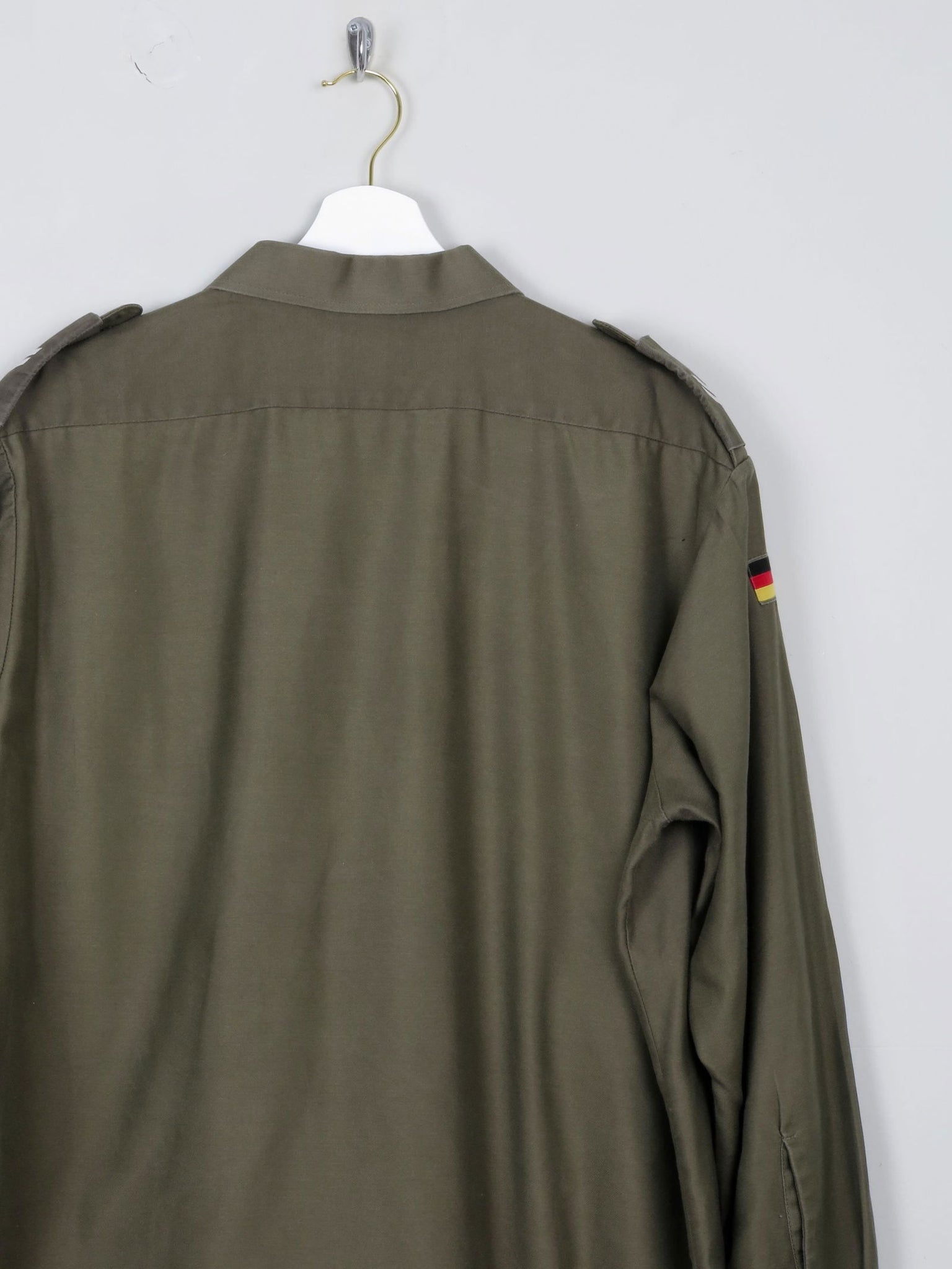 Men's Green Vintage Army Shirt L/XL - The Harlequin