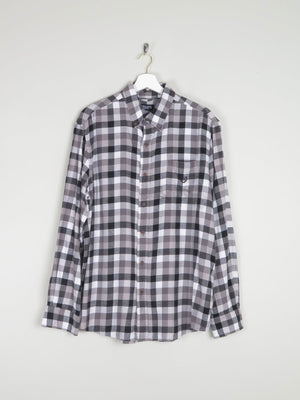Men's Grey Check Vintage Flannel Shirt Chaps XL - The Harlequin