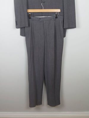 Men's Grey Three Piece Vintage Suit 38" {Oversized Jacket} - The Harlequin
