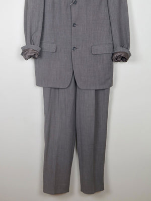 Men's Grey Three Piece Vintage Suit 38" {Oversized Jacket} - The Harlequin