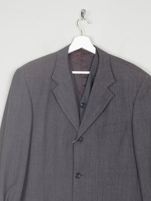 Men's Grey Three Piece Vintage Suit 38" {Oversized Jacket} - The Harlequin