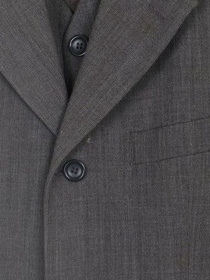 Men's Grey Three Piece Vintage Suit 38" {Oversized Jacket} - The Harlequin