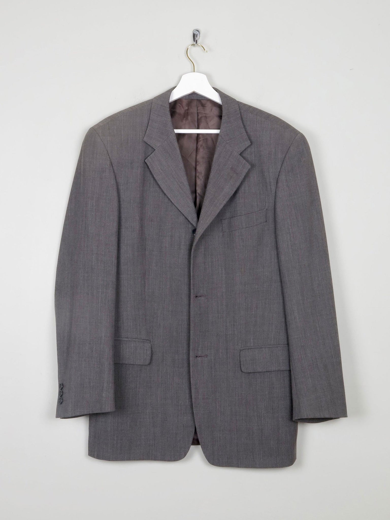 Men's Grey Three Piece Vintage Suit 38" {Oversized Jacket} - The Harlequin