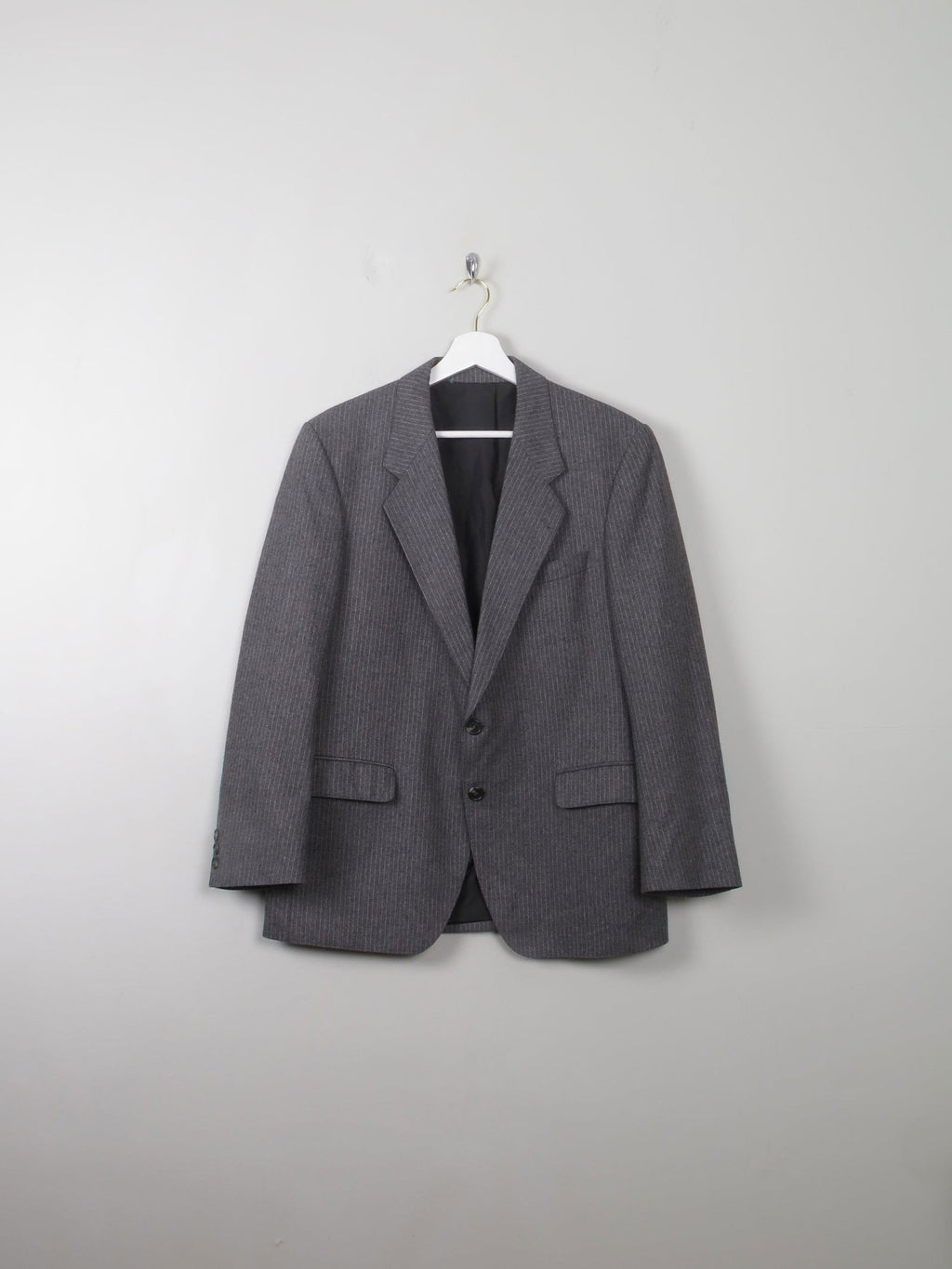Men's Grey Vintage 70s Pinstripe Jacket 40" - The Harlequin