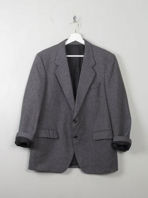 Men's Grey Vintage 70s Pinstripe Jacket 40" - The Harlequin