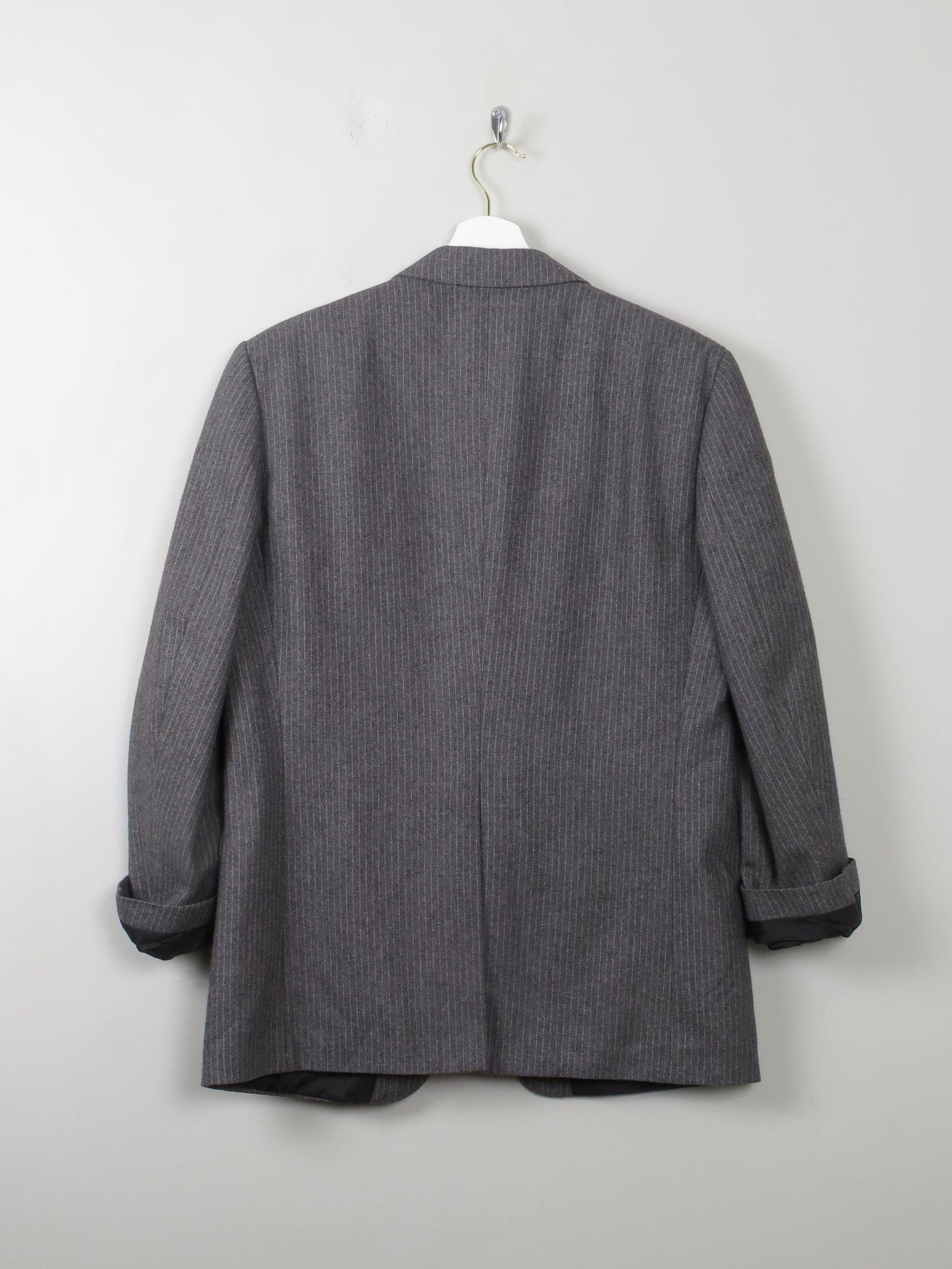 Men's Grey Vintage 70s Pinstripe Jacket 40" - The Harlequin