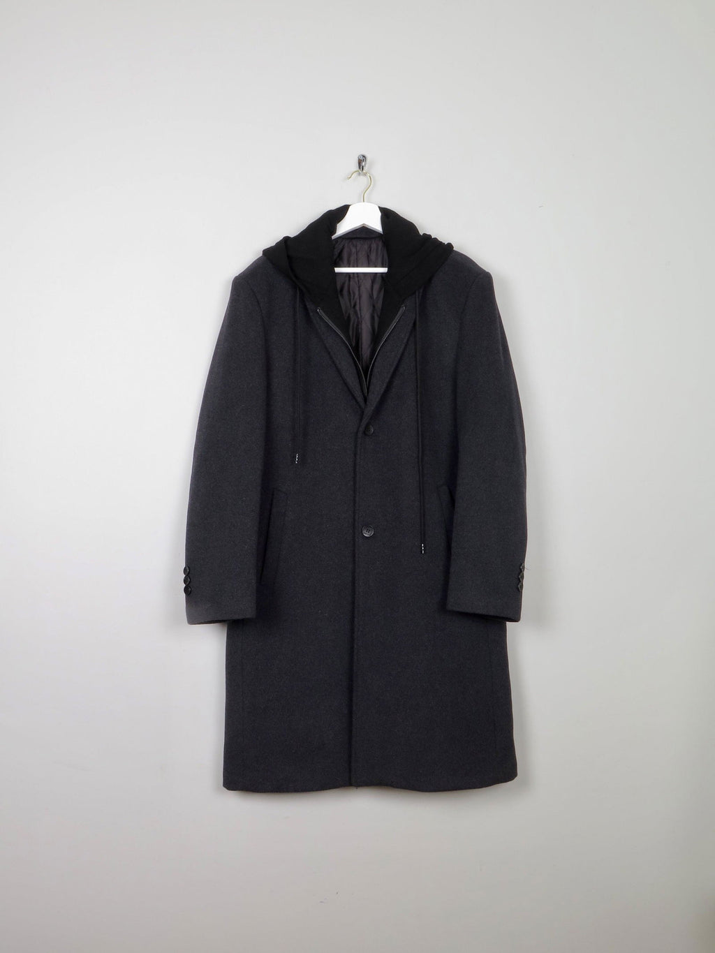 Men's Dark Grey Vintage Coat 44” - The Harlequin