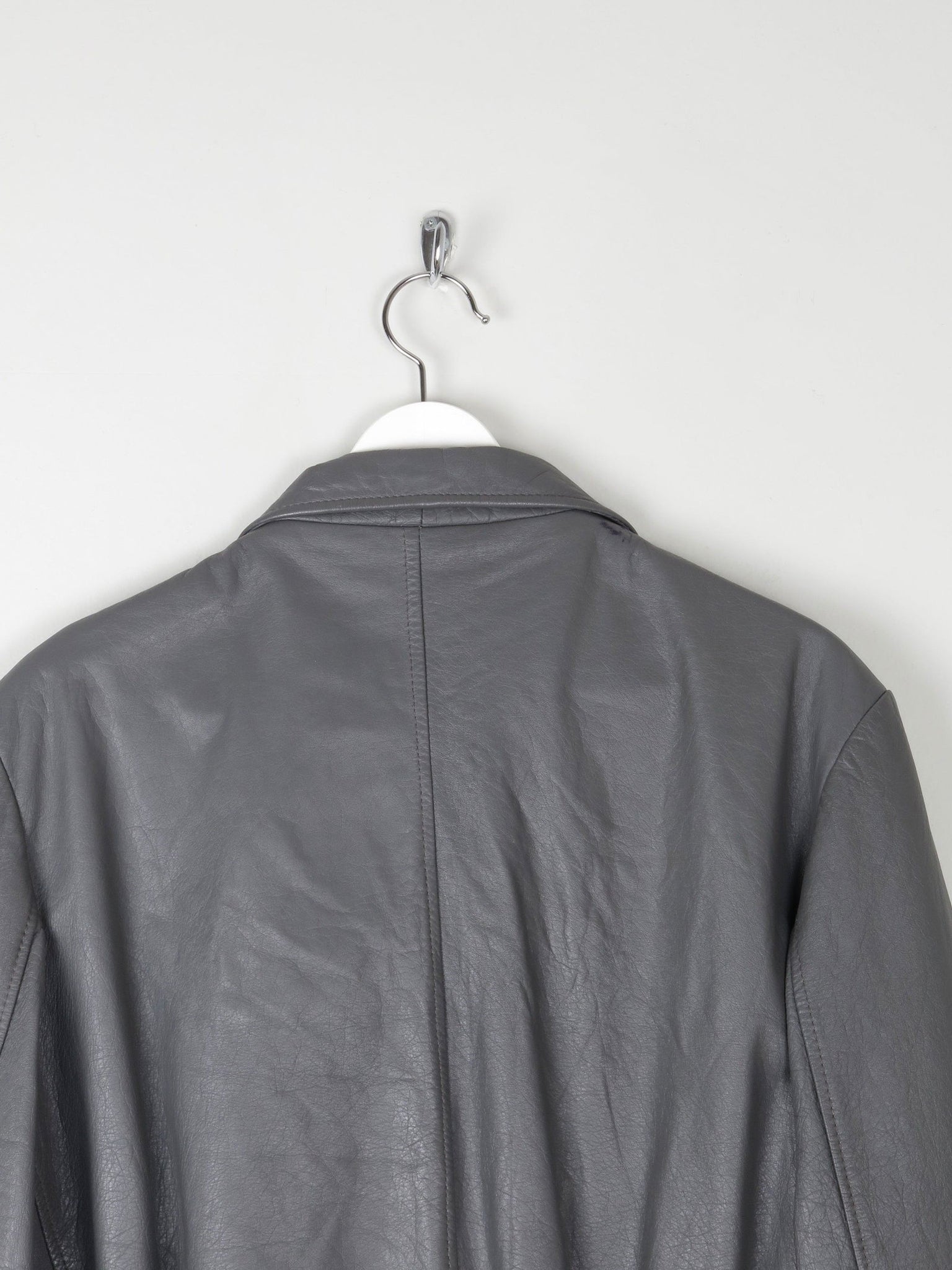Men’s Grey Vintage Leather Bomber Jacket 1970s S/M - The Harlequin