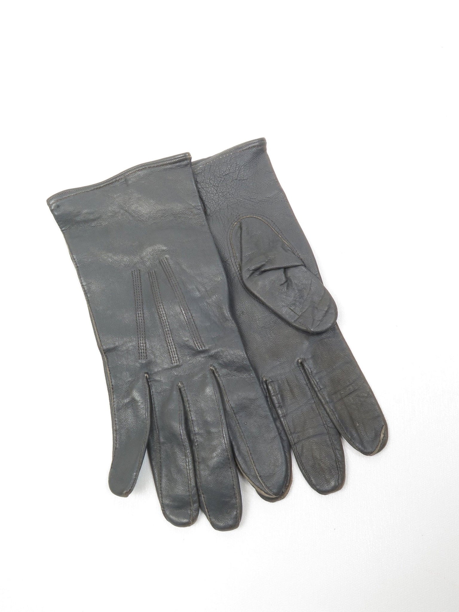 Men's Grey Vintage Leather Gloves *8.5* Men's Grey Vintage Leather Gloves *8.5*