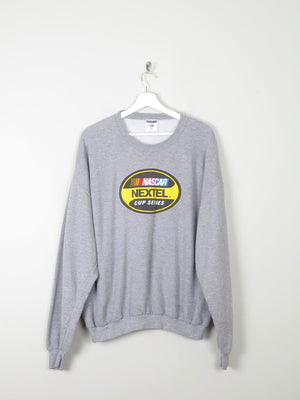 Men's Grey Vintage Nascar Sweatshirt L/XL - The Harlequin