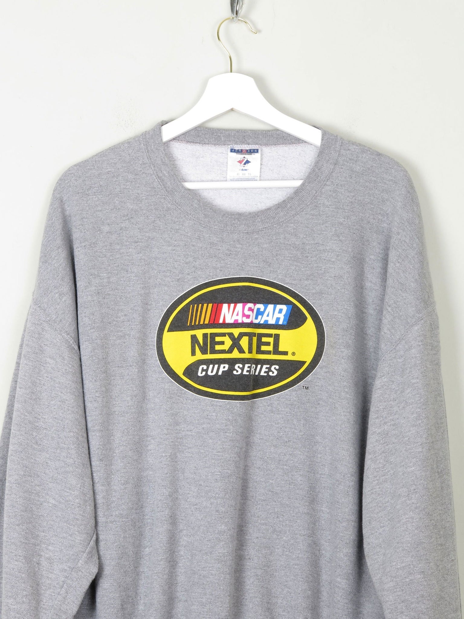Men's Grey Vintage Nascar Sweatshirt L/XL - The Harlequin