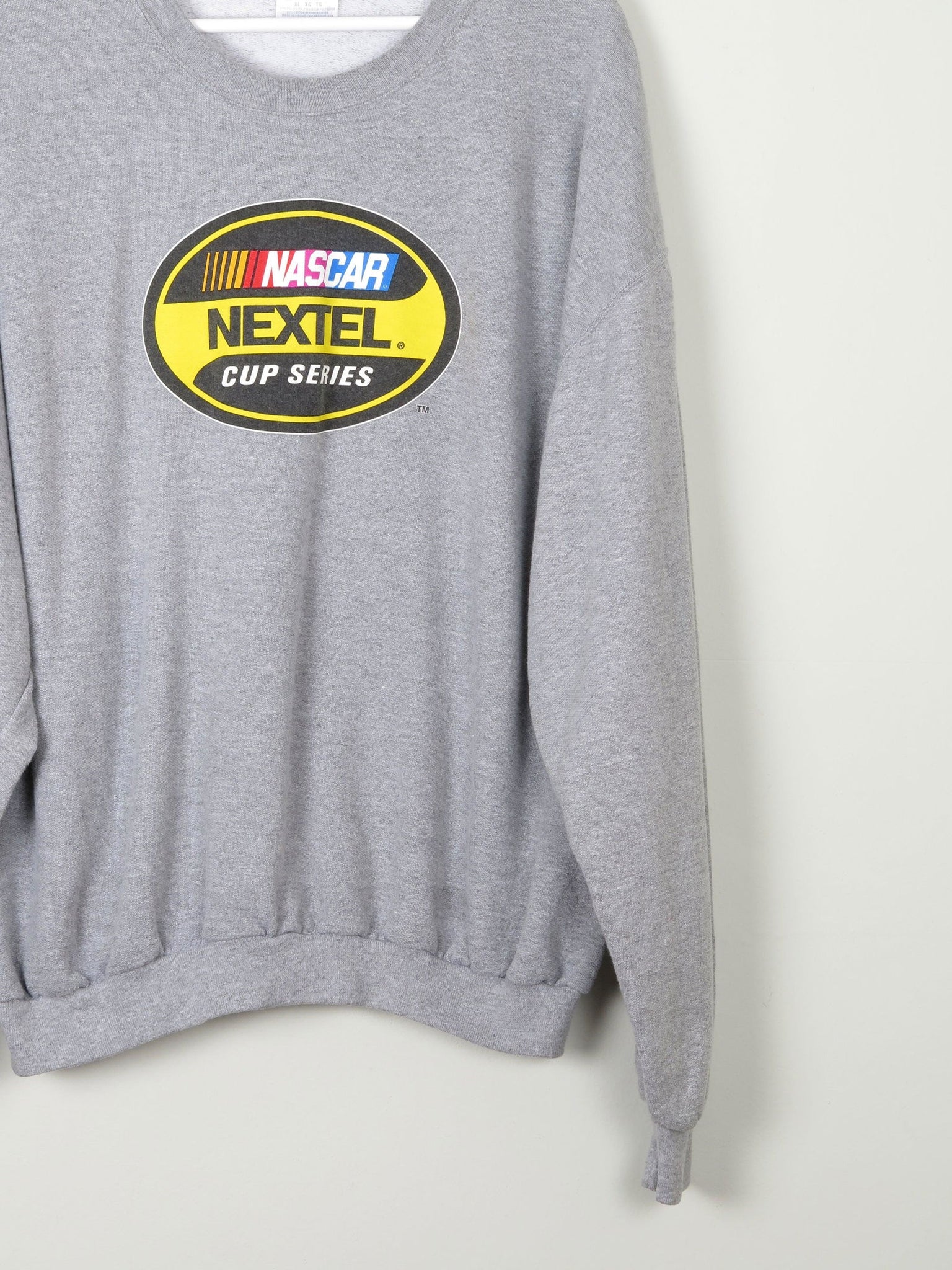 Men's Grey Vintage Nascar Sweatshirt L/XL - The Harlequin