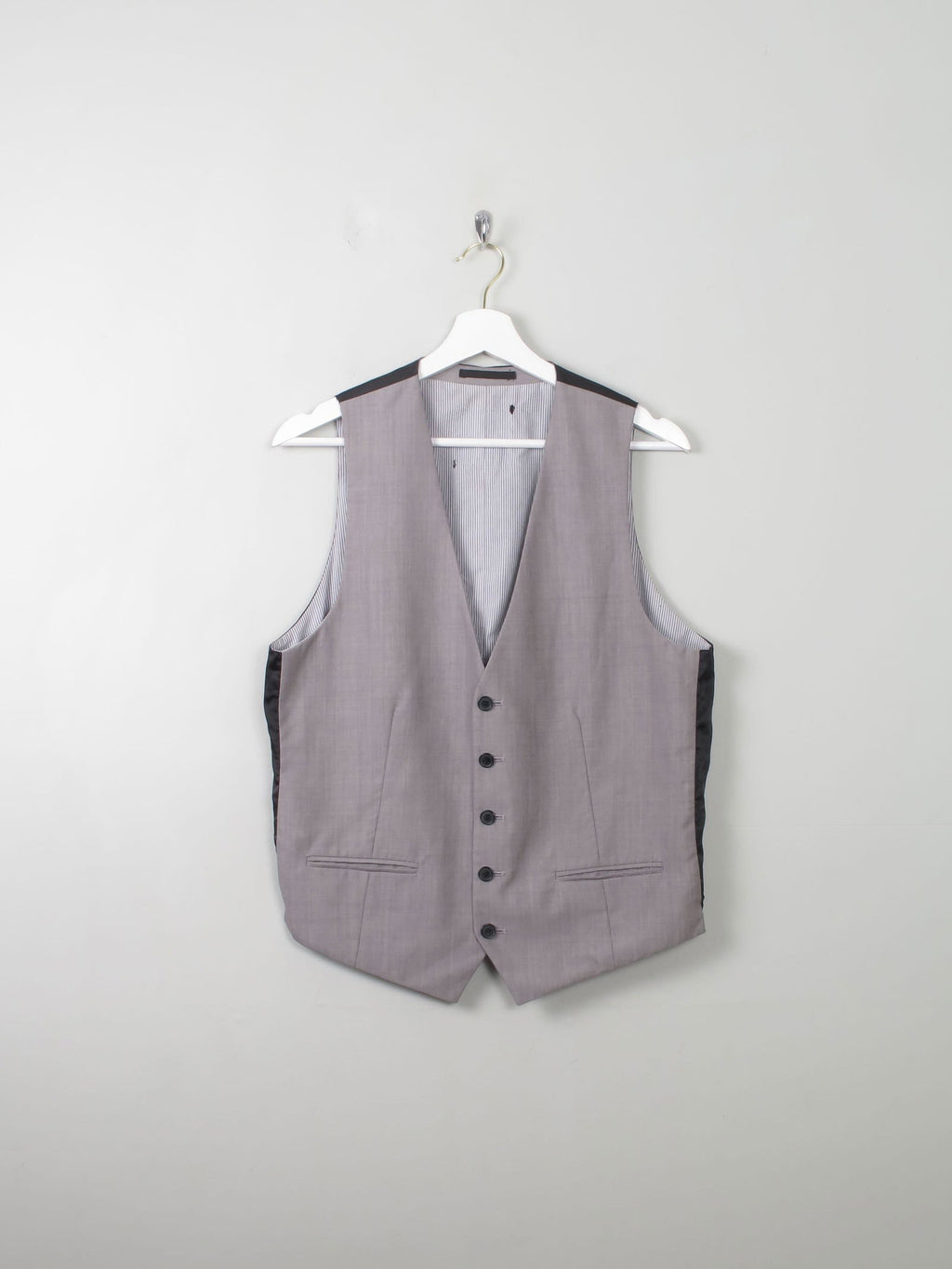 Men's Grey Vintage Waistcoat S/M - The Harlequin