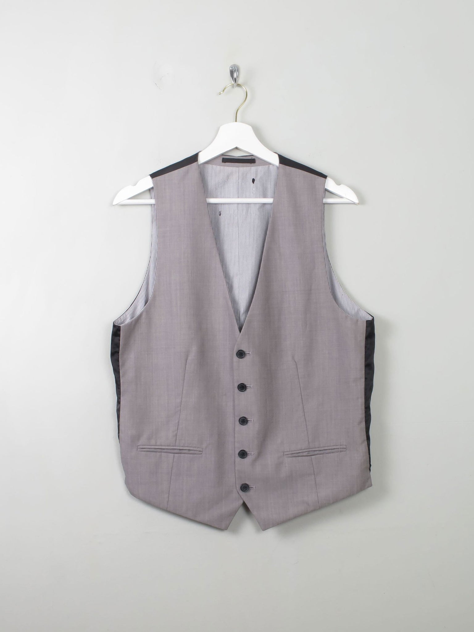 Men's Grey Vintage Waistcoat S/M - The Harlequin