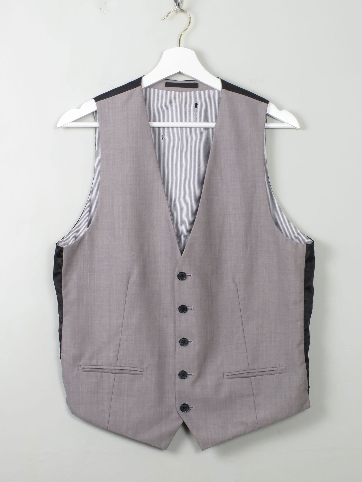 Men's Grey Vintage Waistcoat S/M - The Harlequin