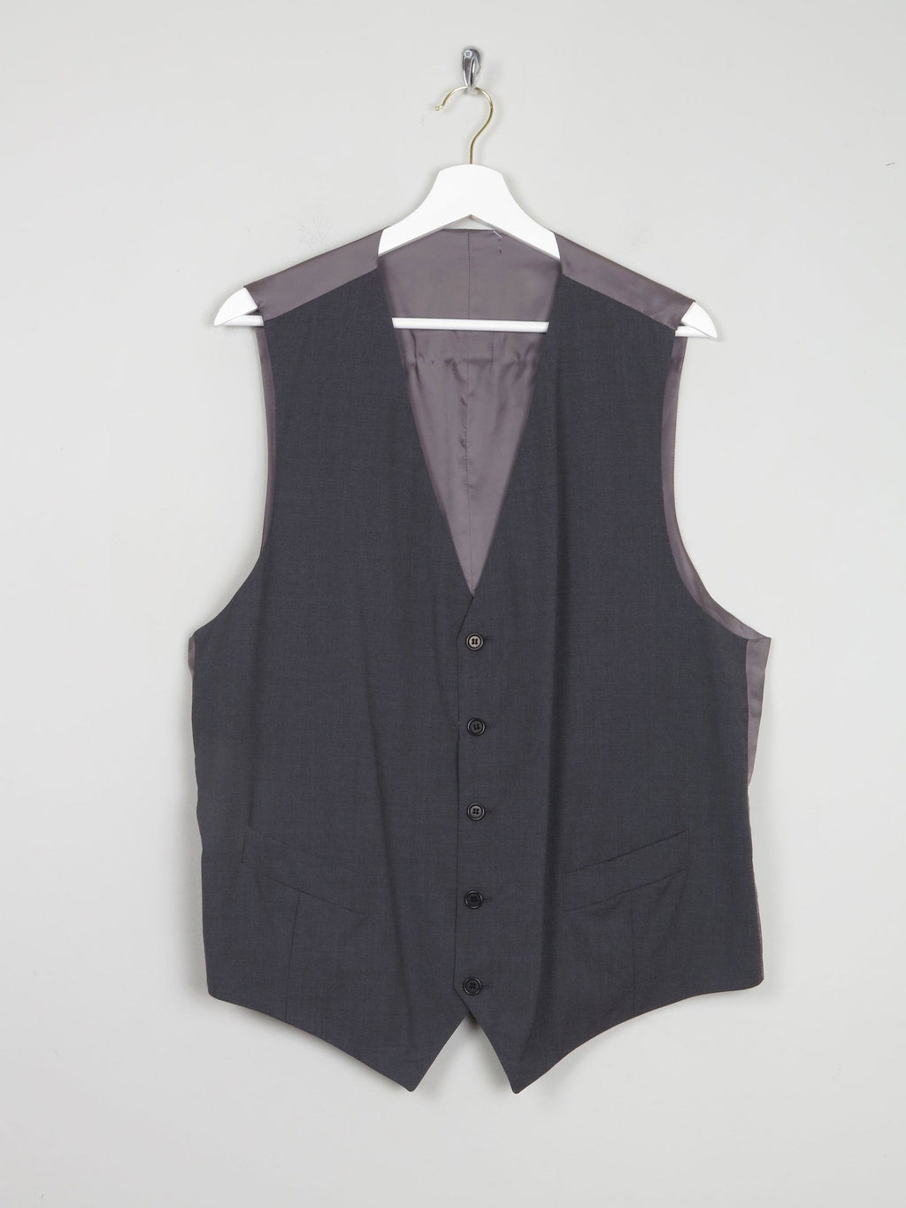 Men's Grey Wool Waistcoat 44" - The Harlequin