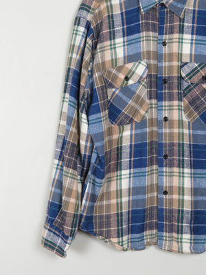 Men’s Heavy Quality Vintage Flannel Shirt L - The Harlequin