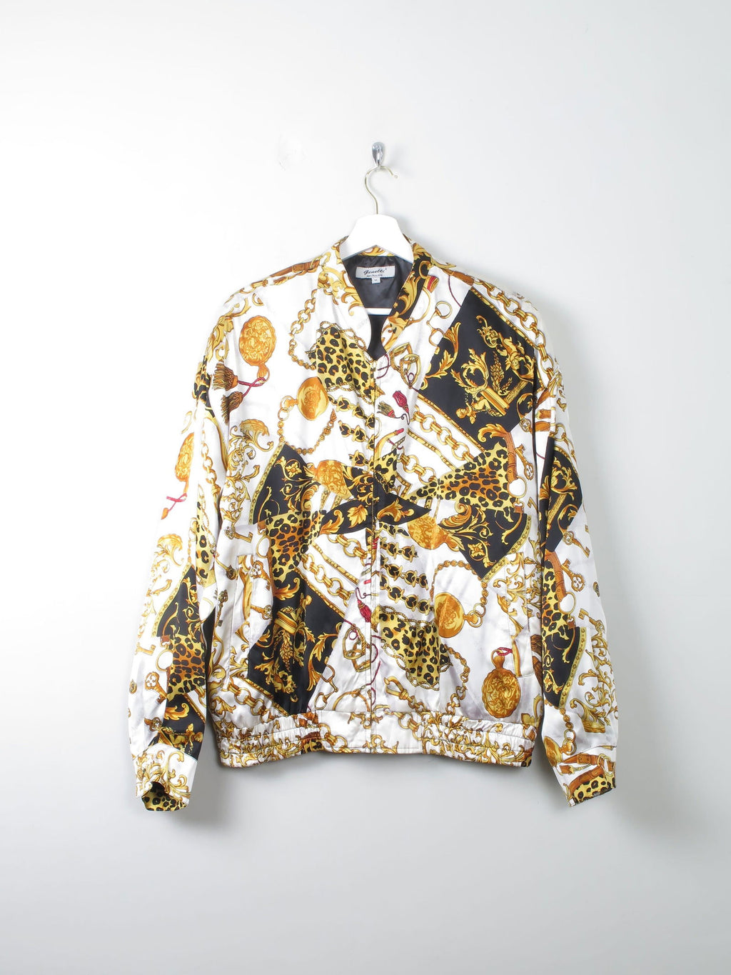Men’s Italian Vintage Silk Genelli  Baroque Bomber Jacket M Unworn Deadstock - The Harlequin