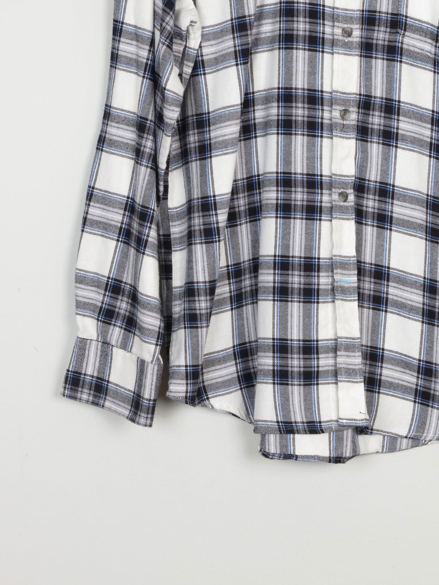 Men's Izod Vintage Flannel Blue & White Shirt M - The Harlequin