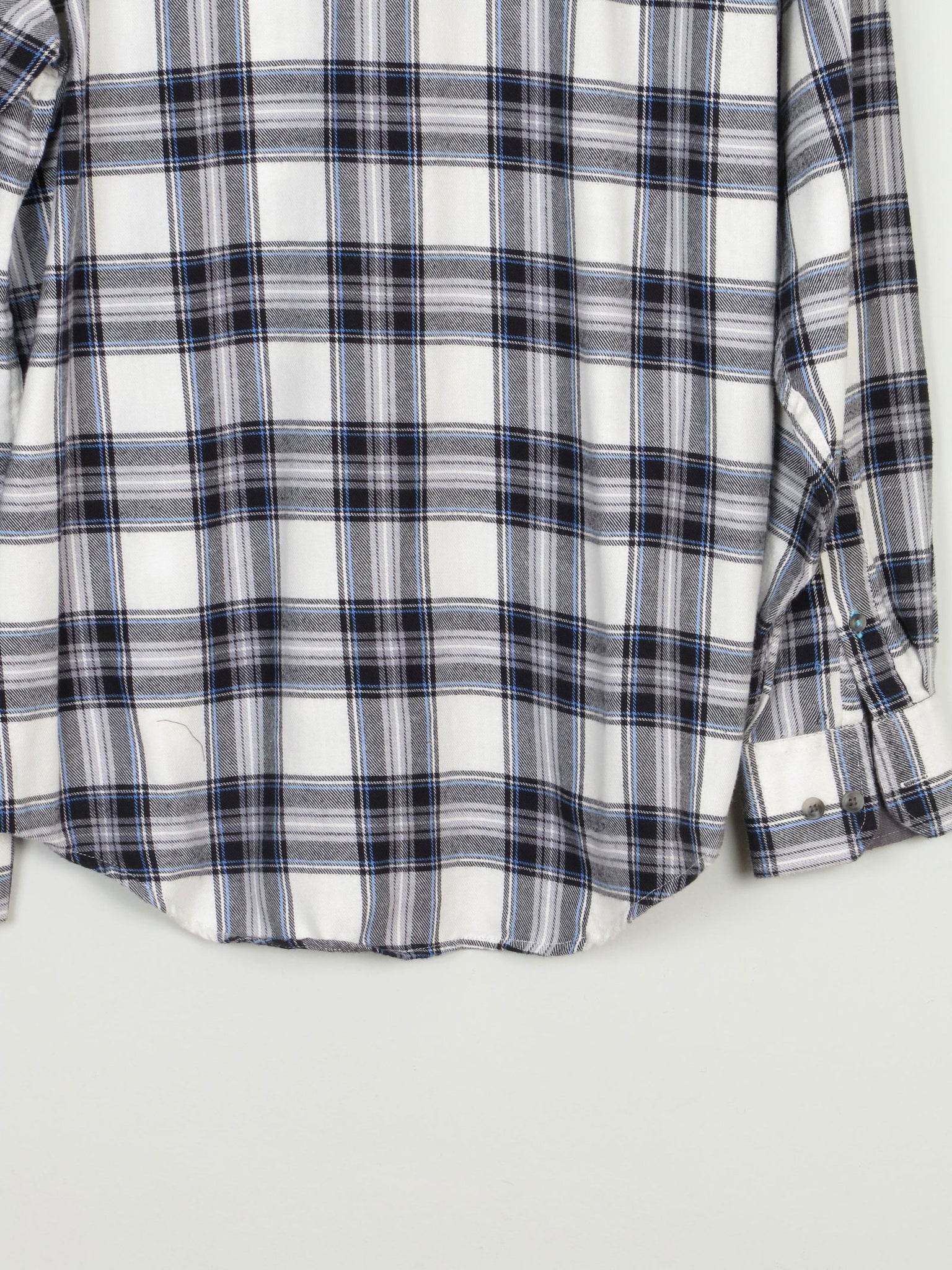 Men's Izod Vintage Flannel Blue & White Shirt M - The Harlequin