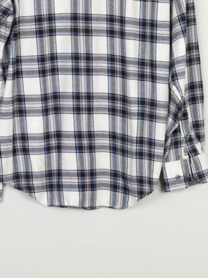 Men's Izod Vintage Flannel Blue & White Shirt M - The Harlequin