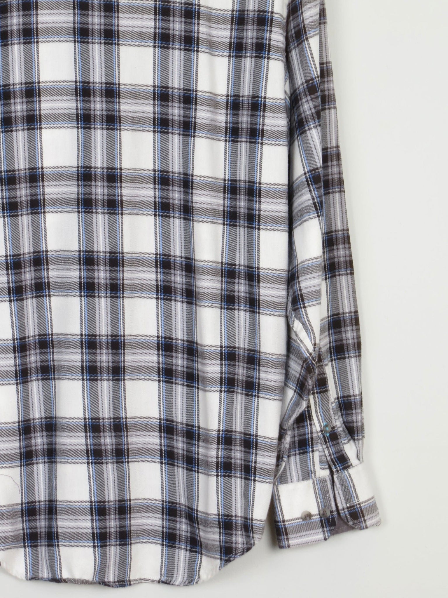 Men's Izod Vintage Flannel Blue & White Shirt M - The Harlequin