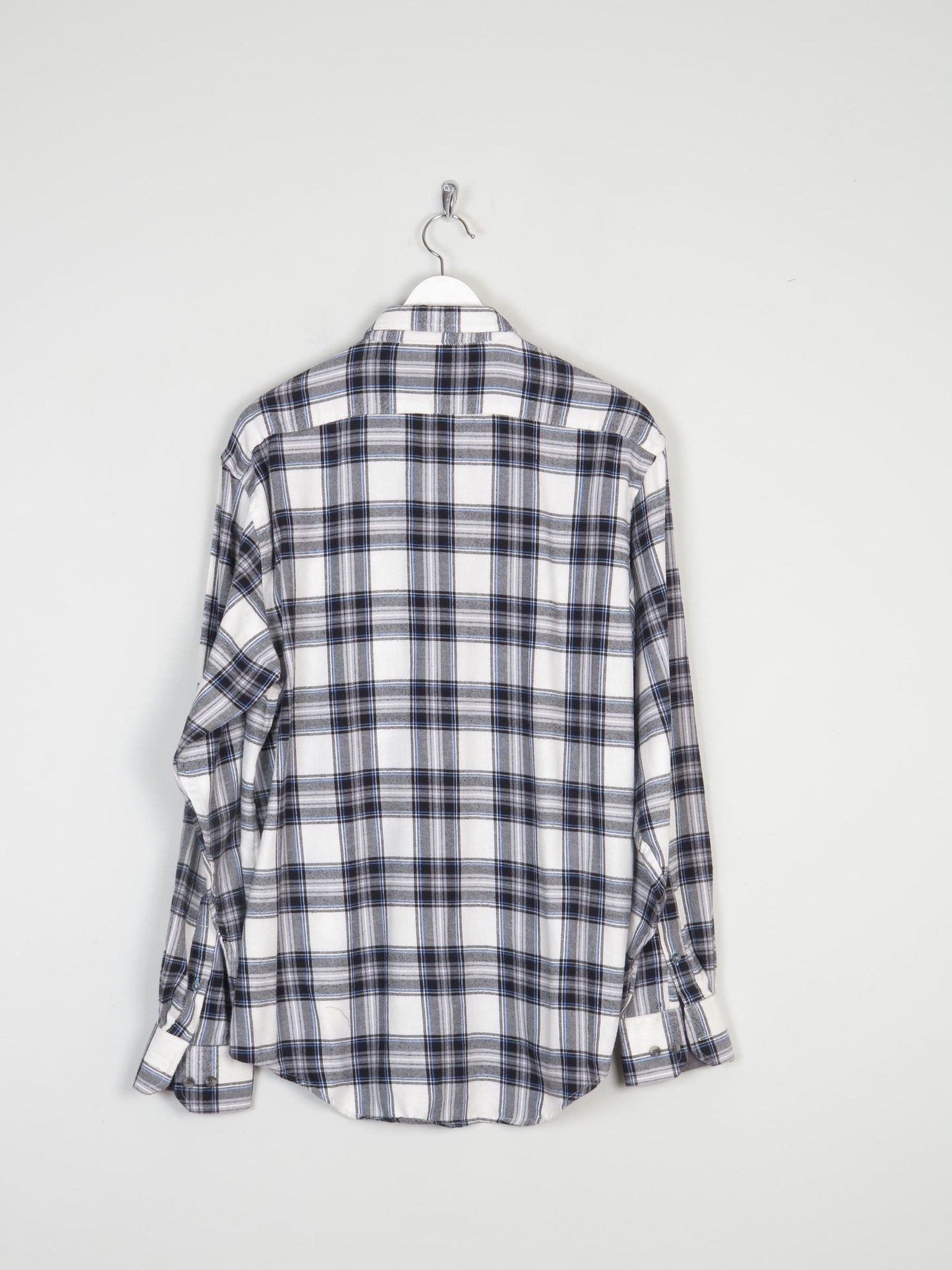 Men's Izod Vintage Flannel Blue & White Shirt M - The Harlequin
