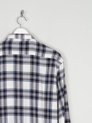 Men's Izod Vintage Flannel Blue & White Shirt M - The Harlequin
