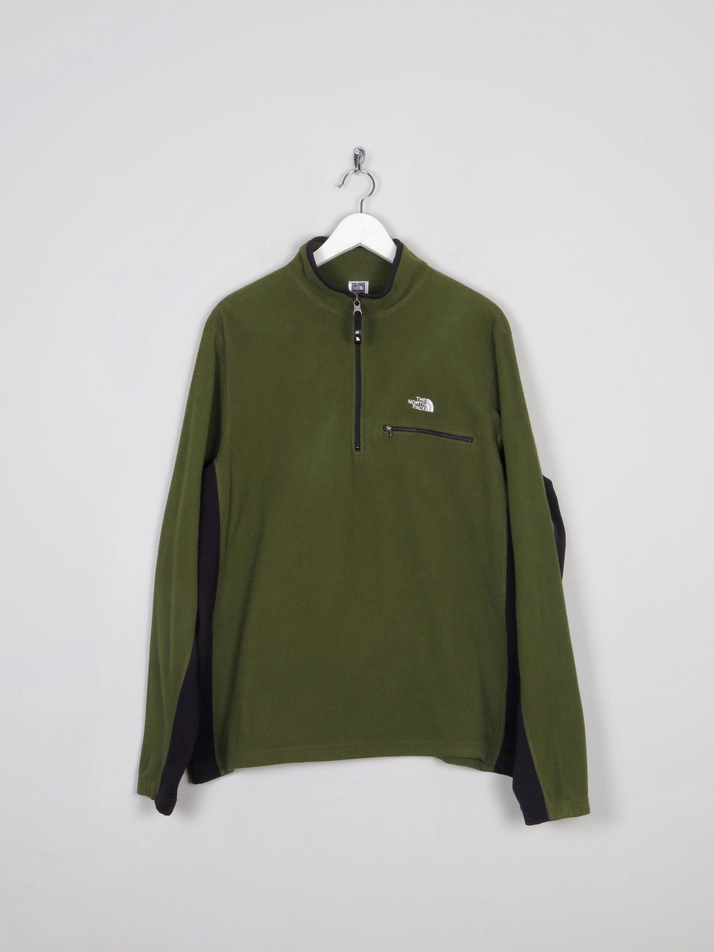 Men's Khaki Green The North Face 1/4 Zip Top XL - The Harlequin